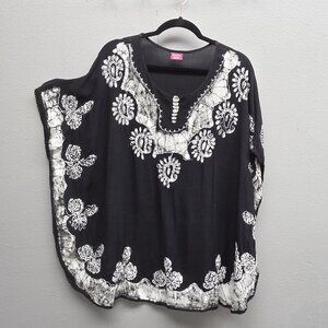 Fashion Terminal Tunic Womens Free Size Embroidered Boho Festival Top